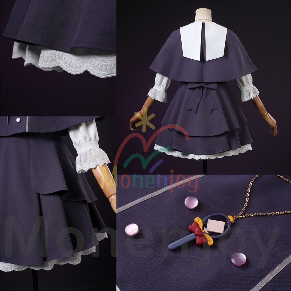 Monenjoy 名探偵プリキュア 森亜るるか　コスプレ衣装　ドレス　コスチューム　ネックレス付　ハロウィン　仮装 MONENJOY