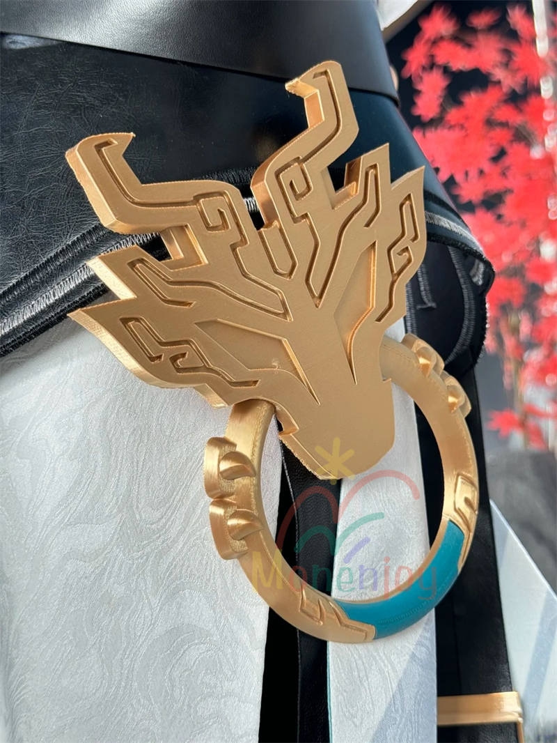 Monenjoy　崩壊スターレイル　丹恒騰荒　コスプレ　黄龍　黄金裔　Dan Heng・Permansor Terrae　コスチューム　3d樹脂製手甲付　1.8ｍ尻尾追加　ウィッグ＋シューズ追加　ハロウィン　ジャカード生地　  伏竜