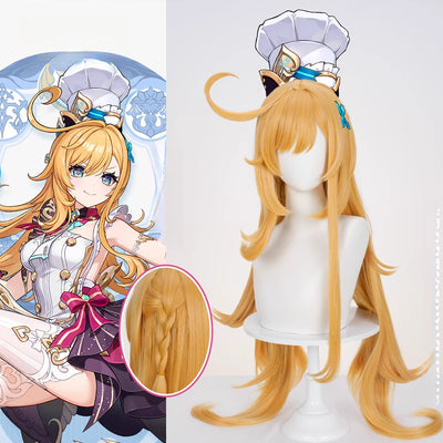 Monenjoy 原神 エスコフィエ / Escoffier 　ウィッグ　カツラ　コスプレ道具　全長約100cm - Monenjoy