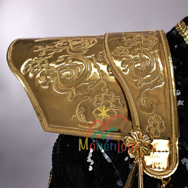 Monenjoy KPOP Girls! Demon Hunters Rumi Mila Zoe Cosplay Costume Stage Clothes Black Sparkly Live Clothes KPop Demon Hunters