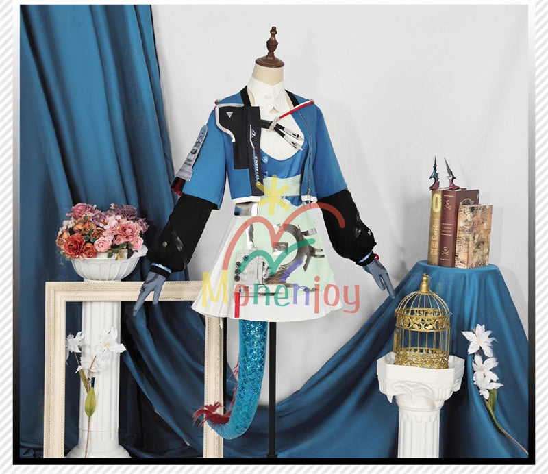 Monenjoy アークナイツ：エンドフィールド  陳千語　コスプレ衣装　 チェン・チェンユー コスチューム　イベント　尻尾＋角付