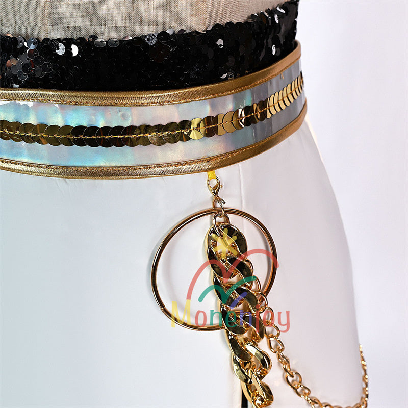 Monenjoy KPOP Girls! Demon Hunters Rumi Mila Zoe Cosplay Costume Stage Clothes Black Sparkly Live Clothes KPop Demon Hunters