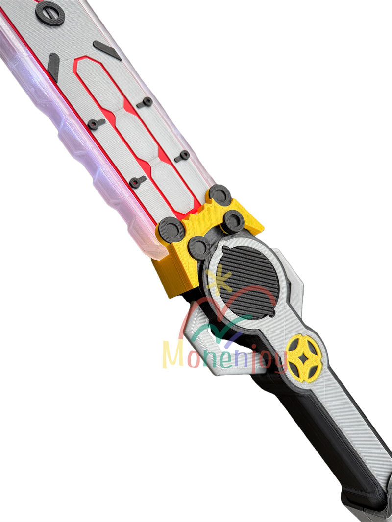 Monenjoy ゼンゼロ 葉瞬光 青溟剣　PLAプリント製 110cm　内部構造で発光カスタム可能 武器モデル　アクセサリー　武器モデル