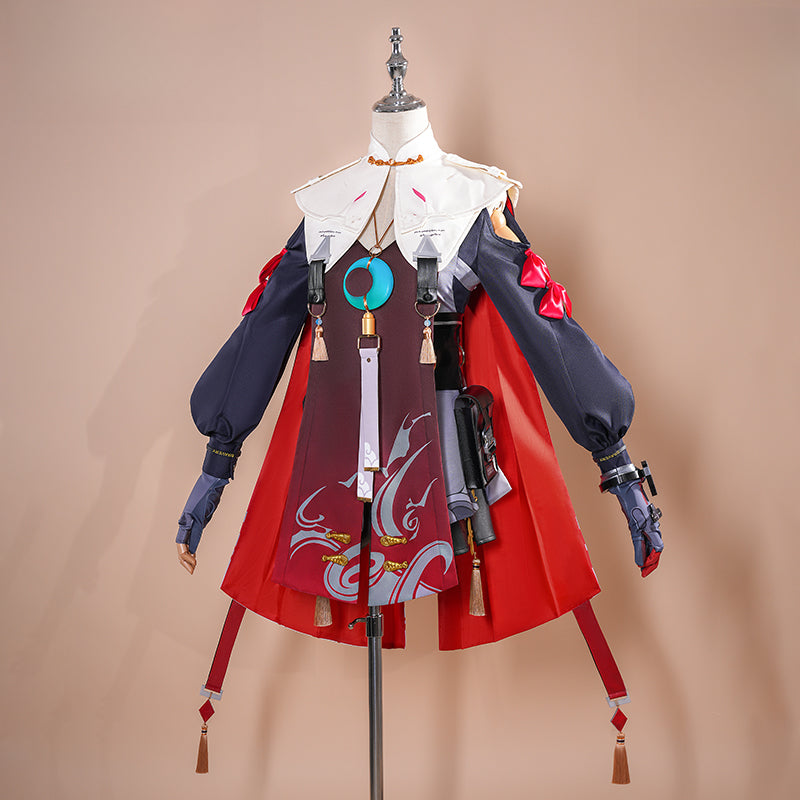 Monenjoy　鳴潮　コスプレ　丹瑾 たんきん　コスチューム　可愛い　イヤリング＋腿鞄付　ワンピース　ハロウィン　実物化　イベント - Monenjoy