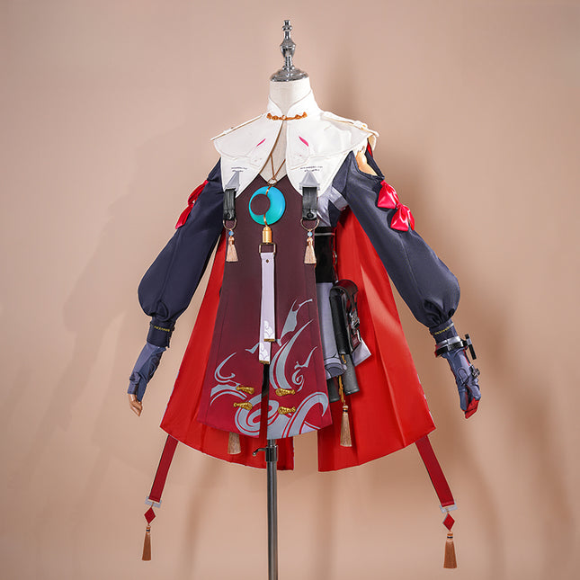 Monenjoy　鳴潮　コスプレ　丹瑾 たんきん　コスチューム　可愛い　イヤリング＋腿鞄付　ワンピース　ハロウィン　実物化　イベント - Monenjoy