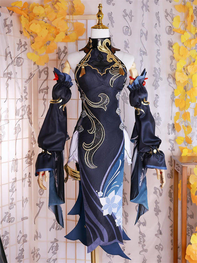 Monenjoy 原神　申鶴　冷花幽露 　コスプレ衣装　海灯祭祝い 礼服 ワンピース コスプレ衣装　洋服 コスチューム イベント コスプレ ハロウィン 洋風 可愛い 舞台衣装