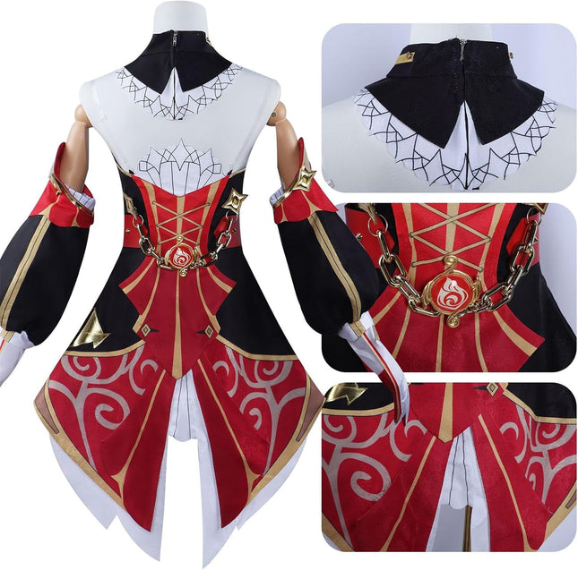 Monenjoy 原神 シュヴルーズ　コスプレ衣装　　帽子付Chevreuse　礼服 ワンピース 洋服 コスチューム イベント コスプレ ハロウィン 洋風 可愛い 舞台衣装 - Monenjoy