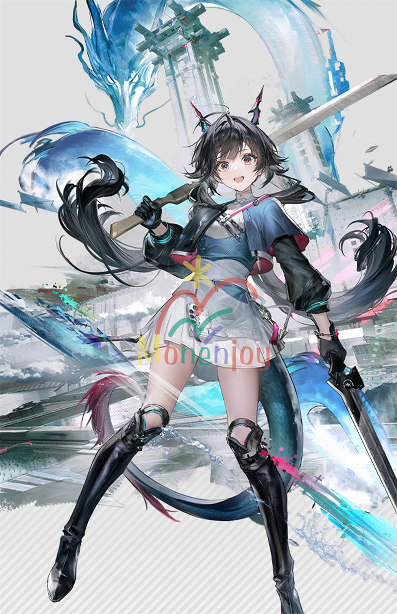 Monenjoy アークナイツ：エンドフィールド  陳千語　コスプレ衣装　 チェン・チェンユー コスチューム　イベント　尻尾＋角付