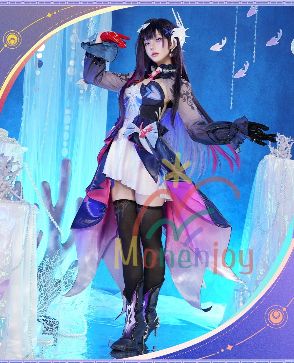 Monenjoy 崩壊スターレイル　セイレンス　Hysilens 女騎士 オンパロス シューズカバー付　3d樹脂髪飾り　コスプレ衣装 プロ仕様