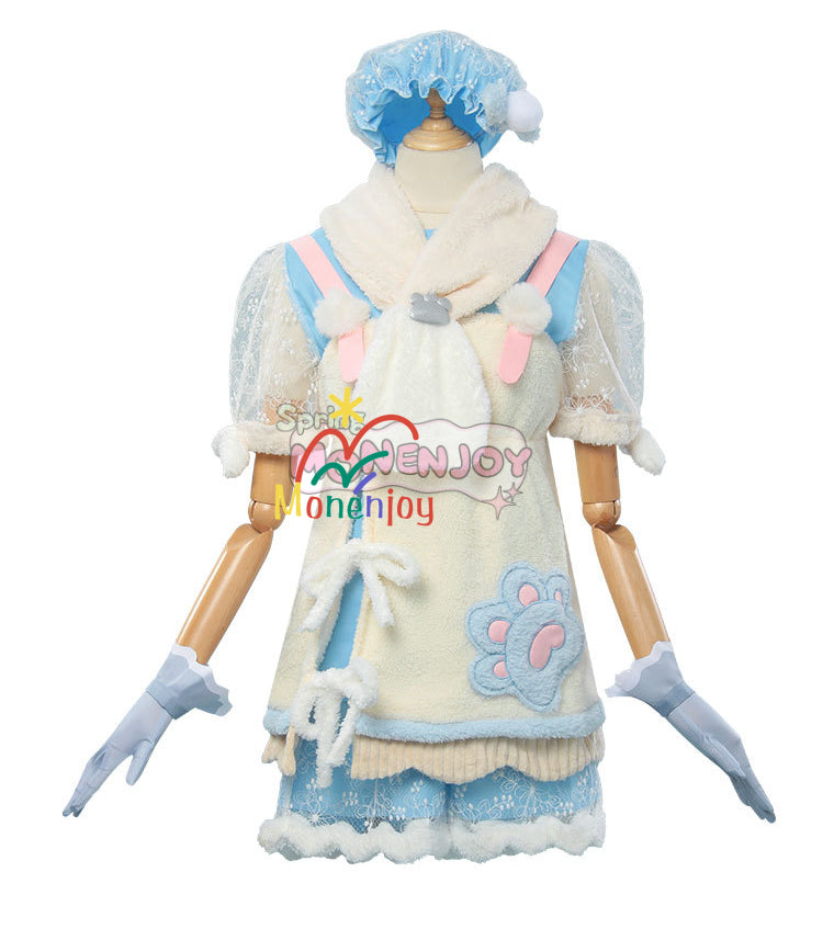 Monenjoy インフィニティニキ ふわもこに溺れる 純潔の守り　コスプレ衣装　パステルブルーの水波　洋服　可愛い　イベントGS1307 - Monenjoy
