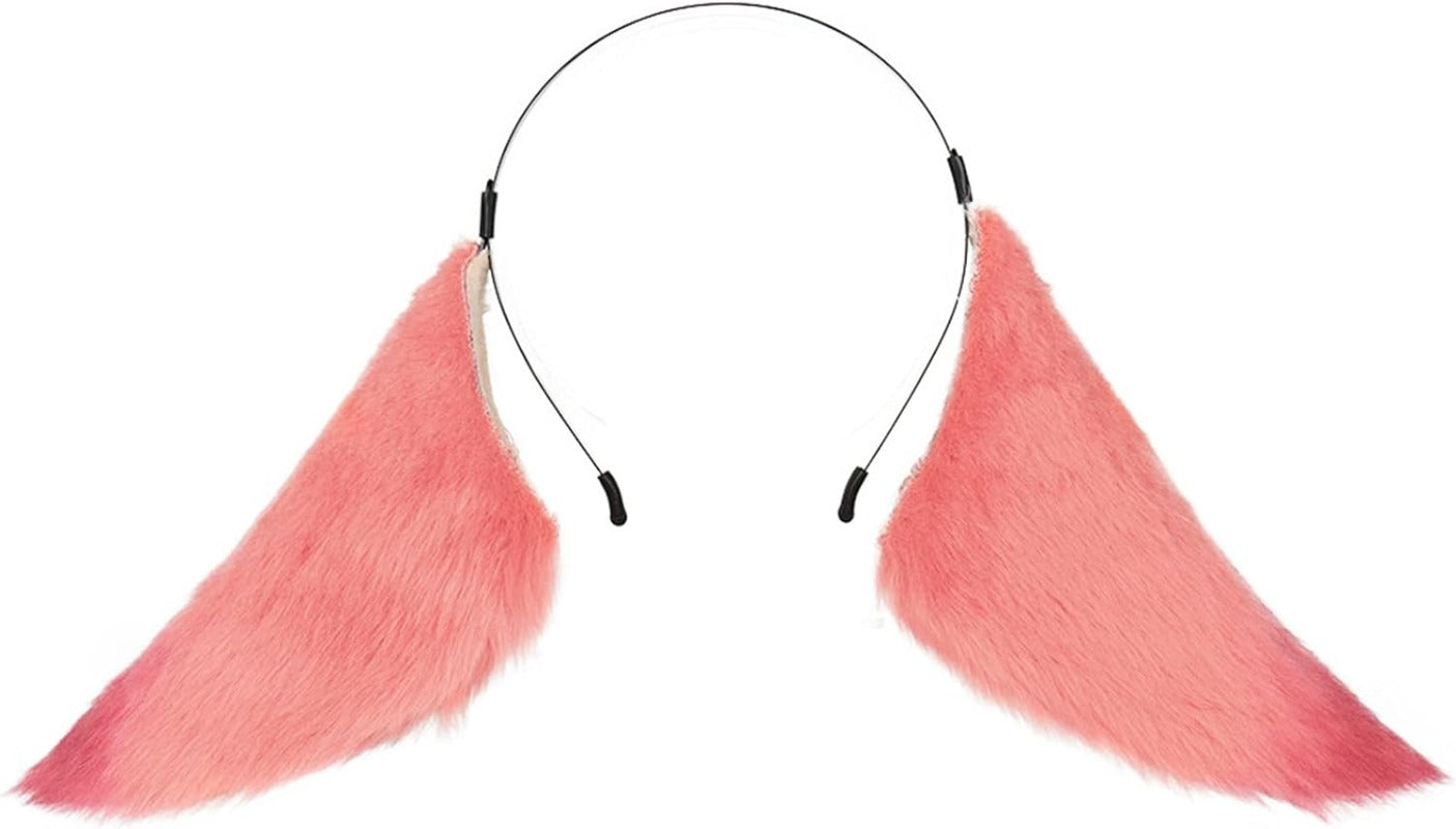 Monenjoy　原神 コスプレ道具 八重神子 コスプレ 小物 狐耳 垂れ 長 ワイヤー 調整可能 きつね みみ ピンク 手作り 髪飾り カチューシャ げんしん Cosplay グッズ コスプレ小物 可愛い