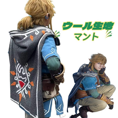 Monenjoy ゼルダの伝説ティアーズオブザキングダム リンク コスプレ　マント　豪華コスプレ衣装　 重工刺繍ケープ（マント） - Monenjoy