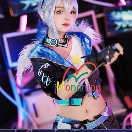 Monenjoy　崩壊：スターレイル　銀狼  コスプレ衣装　凄腕のハッカー　コスチューム　眼鏡付き　イベント　ハロウィン