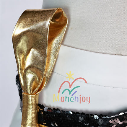 Monenjoy KPOP Girls! Demon Hunters Rumi Mila Zoe Cosplay Costume Stage Clothes Black Sparkly Live Clothes KPop Demon Hunters