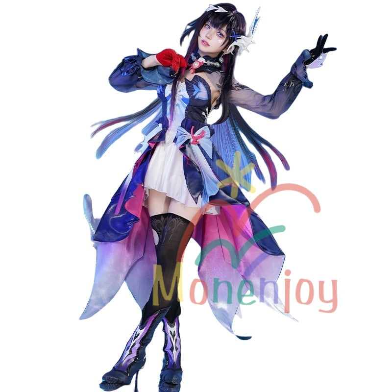 Monenjoy 崩壊スターレイル　セイレンス　Hysilens 女騎士 オンパロス シューズカバー付　3d樹脂髪飾り　コスプレ衣装 プロ仕様