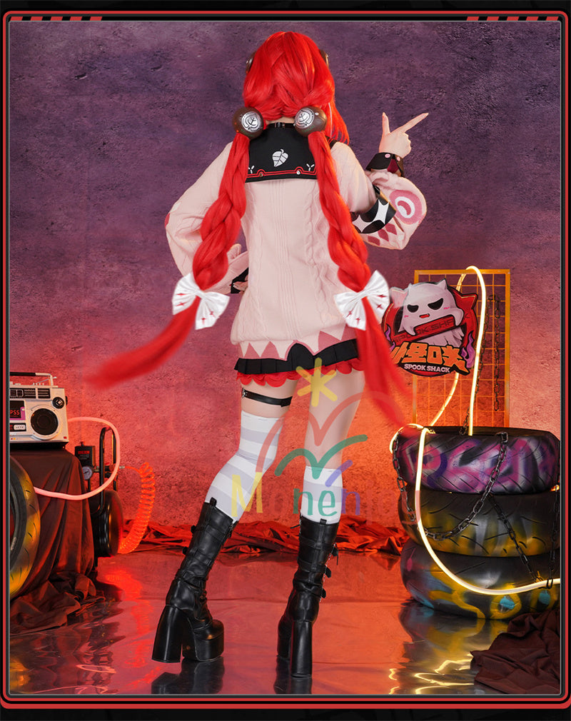 納品 Monenjoy　ゼンレスゾーンゼロ　浮波柚葉　コスプレ衣装　　タリー刺繍　セーラー服　ネイルチップ+デカール贈り　Ukinami Yuzuha　怪啖屋　ミニスカート　イベント セーターコートGS1930