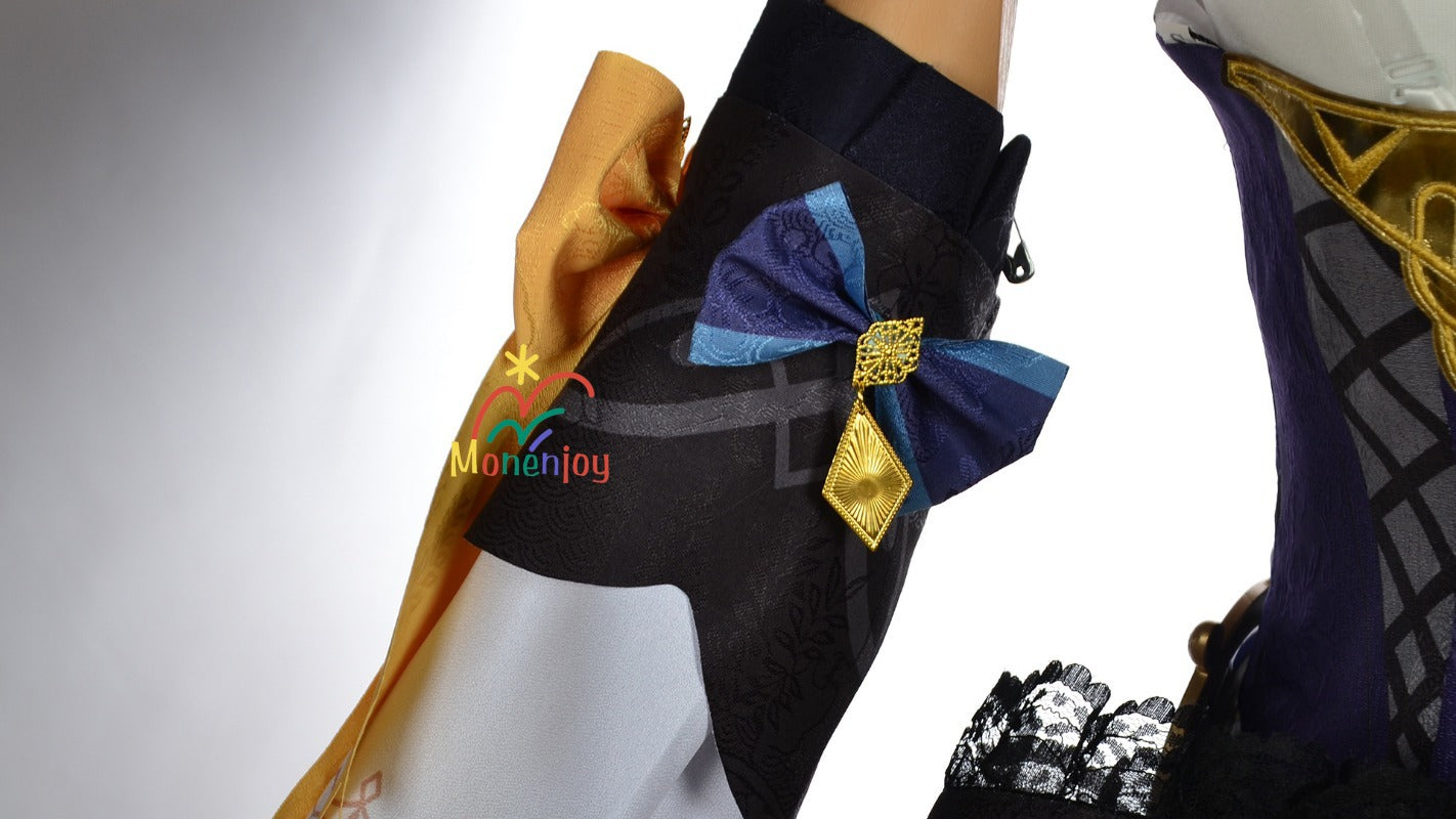 原神ナヴィア コスプレ衣装　立体3d樹脂装飾＋帽子付属　高弾性マットレザー採用｜MONENJOY   - Monenjoy