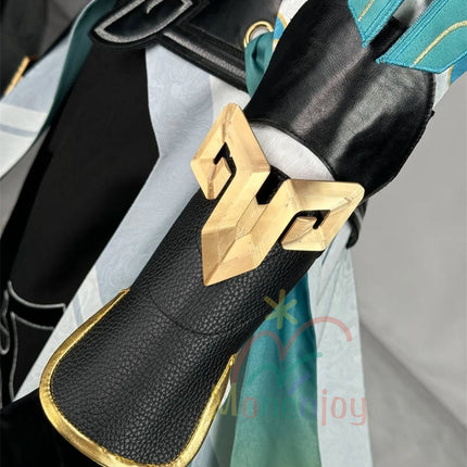 Monenjoy　崩壊スターレイル　丹恒騰荒　コスプレ　黄龍　黄金裔　Dan Heng・Permansor Terrae　コスチューム　3d樹脂製手甲付　1.8ｍ尻尾追加　ウィッグ＋シューズ追加　ハロウィン　ジャカード生地　  伏竜