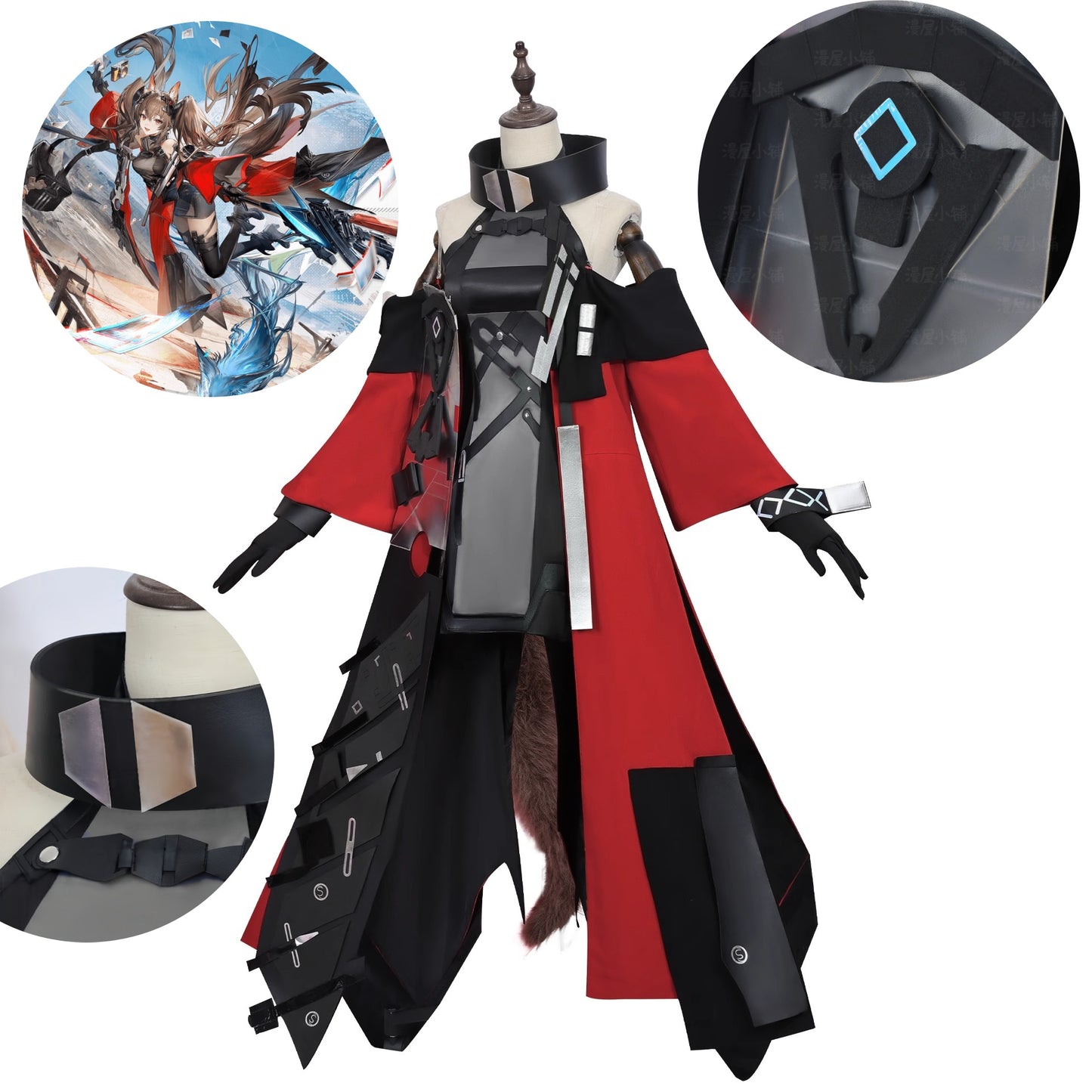 Monenjoy コスプレ衣装　 アークナイツ 星6　ギルベルタ　尻尾＋耳飾り＋イヤリング付　実物化　3d樹脂アクセサリー　 コスプレ衣装イベント - Monenjoy