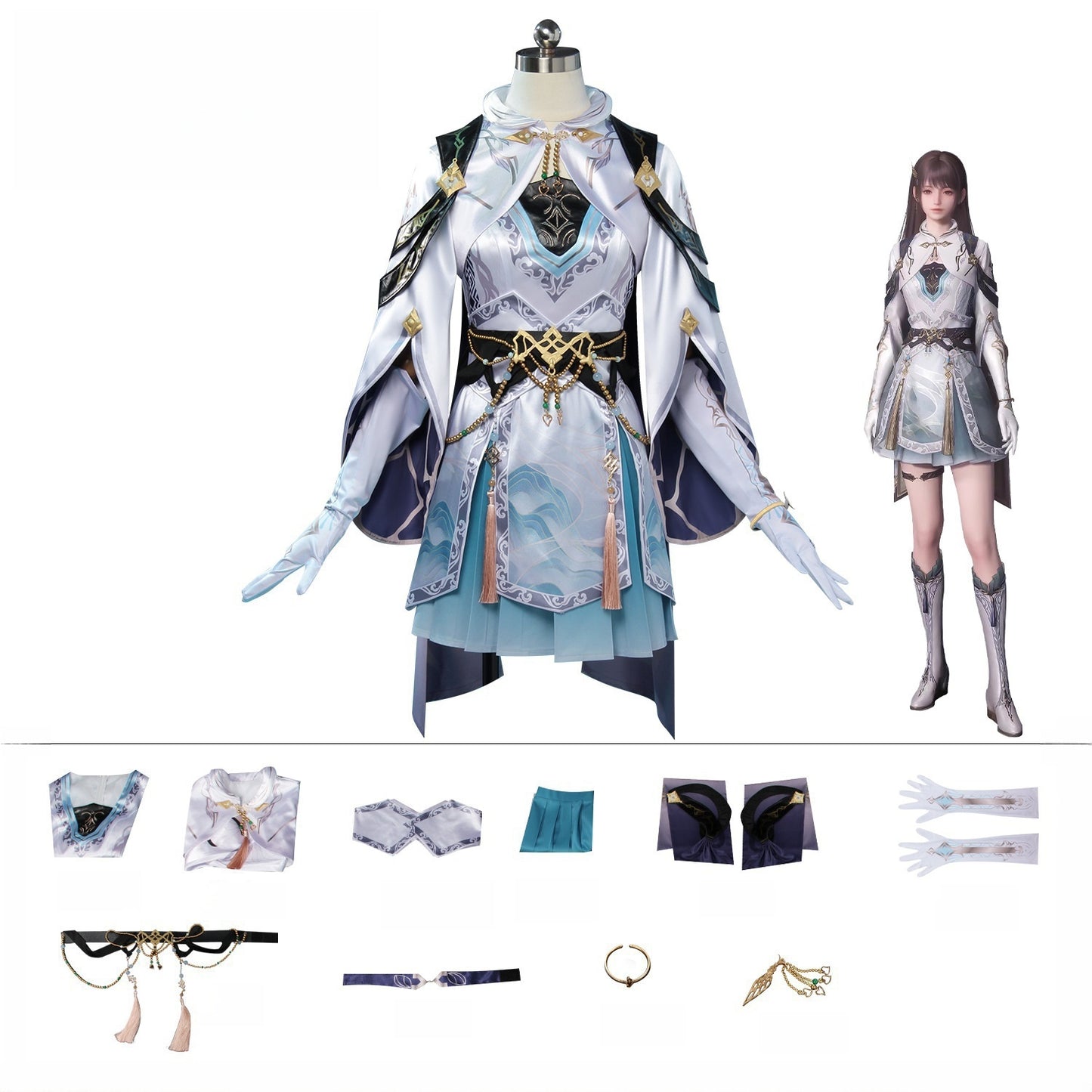 Monenjoy　恋と深空　流雲の風　コスプレ衣装　レイ・九黎の司命日常　戦闘セット　イベント　GS1301 - Monenjoy