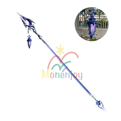 Monenjoy 原神 フリンズ / Flins  血染めの荒れ地  闇影と灯り 長槍 コスプレ道具　200cm　武器モデル　PU製ナド・クライの「ライトキーパー   Bloodsoaked Ruins  Luna I