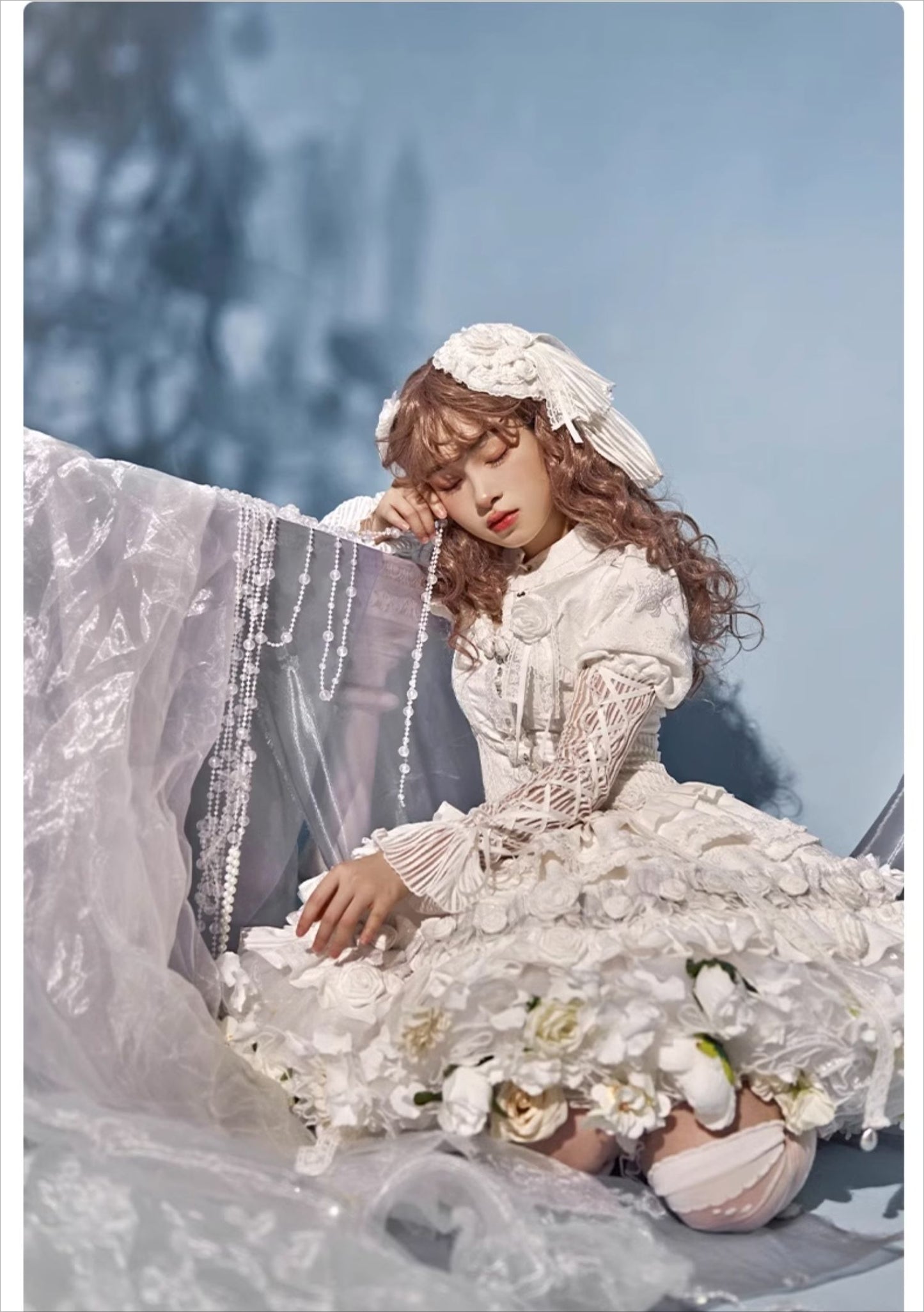 Monenjoy　ロリータ　ペチコート　花　クリノリン　バッスル　ティアードペチコート　ふわもこアンダー　ふんわり　コスプレ道具　地雷系　GS1220 - Monenjoy