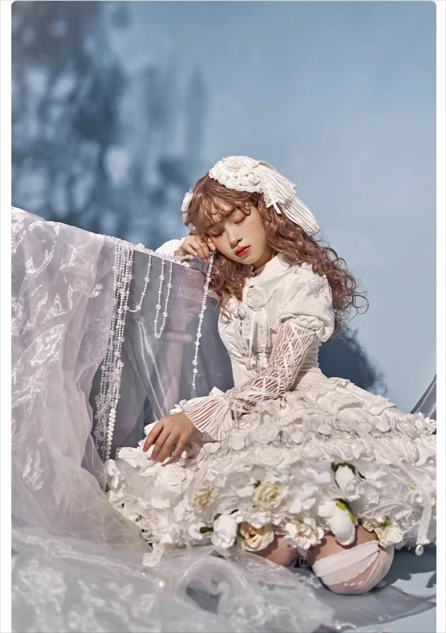 Monenjoy　ロリータ　ペチコート　花　クリノリン　バッスル　ティアードペチコート　ふわもこアンダー　ふんわり　コスプレ道具　地雷系　GS1220 - Monenjoy