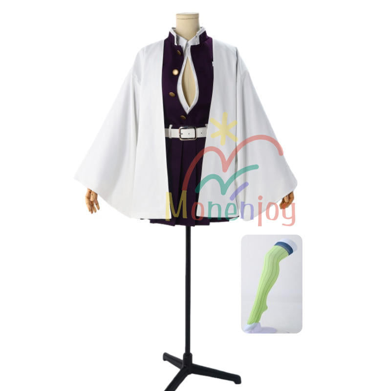 Monenjoy　鬼滅の刃　甘露寺 蜜璃　コスプレ衣装　ソックス付き　かんろじ みつり　コスチューム 恋柱 鬼殺隊　隊服　イベント