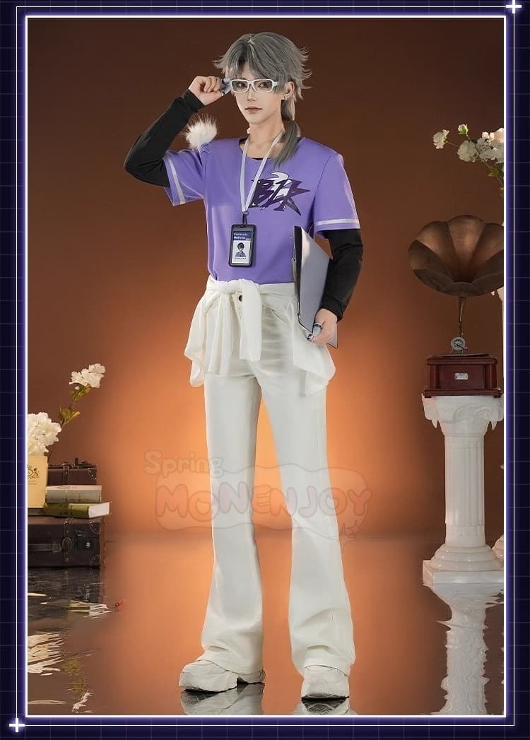 Monenjoy IdentityV 納棺師-BLK.AESOP コスプレ衣装 完全セット 高精度プリント+金属アクセサリー6点付属 通気性良し