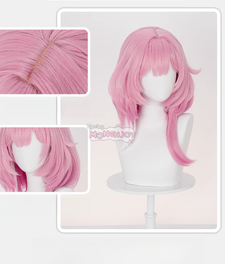 Monenjoy　崩壊スターレイル キュレネ　ウィッグ　ピンク色　カツラ　40cm　 Cyrene オンパロス　コスプレ道具GS1408 - Monenjoy