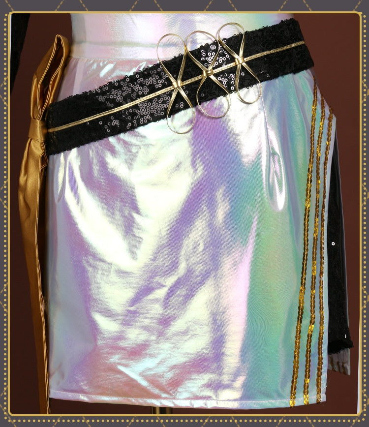 สนุกกับ KPOP Girls! ชุดการแสดงสด Demon Hunters Mira ชุดคอสเพลย์พร้อมต่างหู รูมิ โซอี้ สไตล์เกาหลี KPOP Superstar 