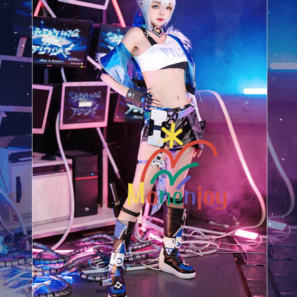 Monenjoy　崩壊：スターレイル　銀狼  コスプレ衣装　凄腕のハッカー　コスチューム　眼鏡付き　イベント　ハロウィン