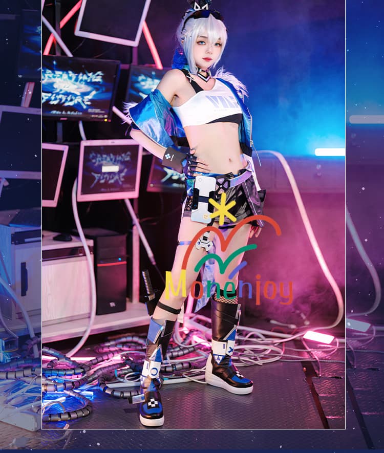 Monenjoy　崩壊：スターレイル　銀狼  コスプレ衣装　凄腕のハッカー　コスチューム　眼鏡付き　イベント　ハロウィン