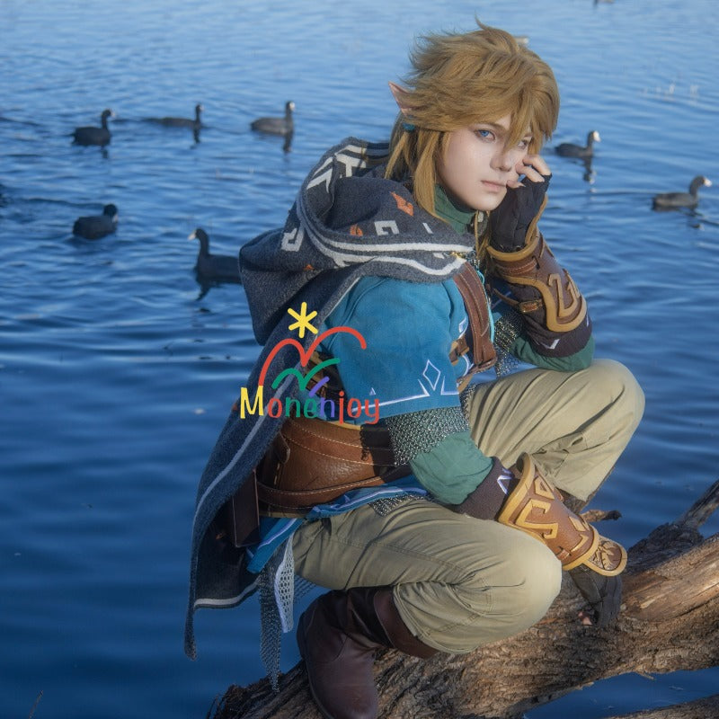 Monenjoy ゼルダの伝説ティアーズオブザキングダム リンク コスプレ　マント　豪華コスプレ衣装　 重工刺繍ケープ（マント） - Monenjoy