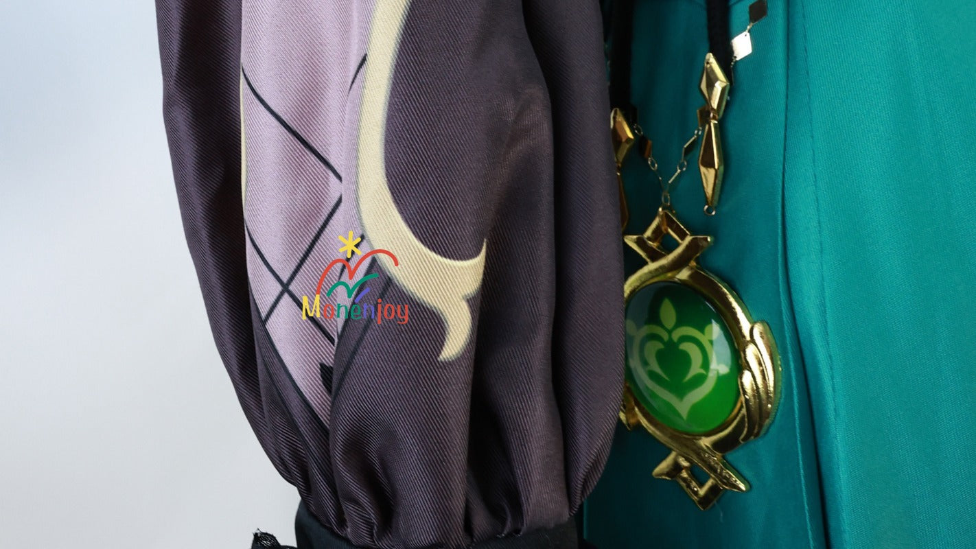 原神　エミリエ　コスプレ衣装　コスチューム　エメラルドフゼア　｜3D樹脂香水瓶・金属製神の眼付属｜MONENJOY - Monenjoy