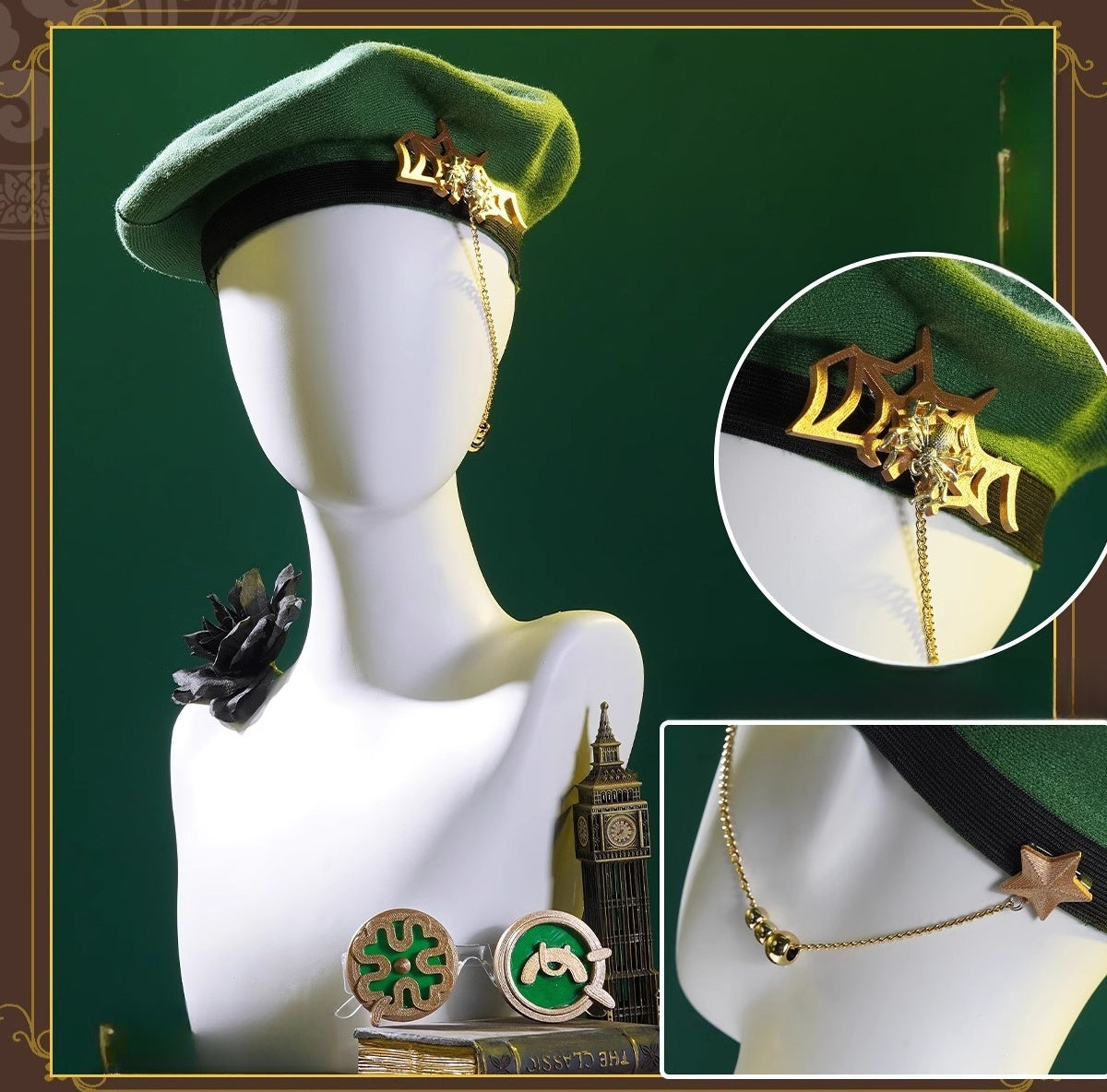 Monenjoy IdentityV バーメイドの衣装　校閲者　SSR衣装　アクセサリー　デミ・バーボン　メガネ＋帽子付　第五人格　ハロウィン　 - Monenjoy