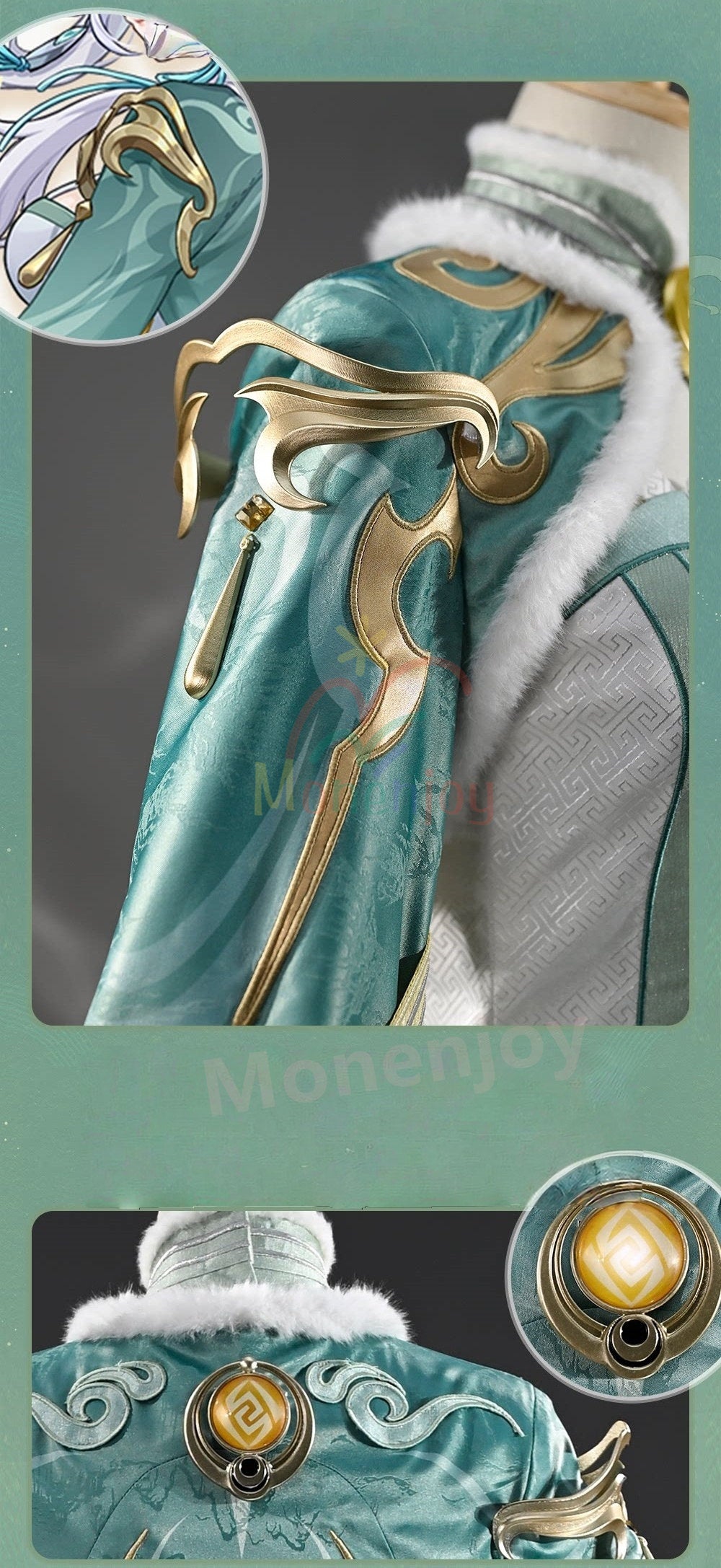 Monenjoy　原神 兹白  コスプレ衣装　初期衣装—白駒、月を招く　金属製パーツ　 Genshin Impact Zibai 兹白  隙を過ぐ仙駒 MONENJOY