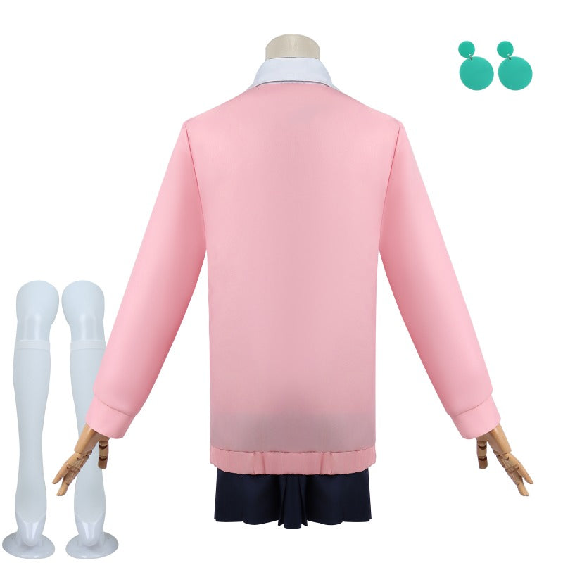 Monenjoy　ダンダダン　綾瀬桃（モモ）　オカルン／高倉 健　綾瀬 星子　白鳥 愛羅　コスプレ衣装　ターボババア　イベント　ポリエステル　イヤリング付　コスチューム