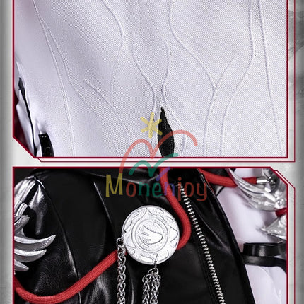 Monenjoy Arknights New Testament Exusiai Cosplay Costume Embroidered Pattern 3D Resin Accessories High Reproduction Combat Suit Design Exusiai the New Covenant 