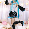 Monenjoy 初音ミク コスプレ衣装 グレー miku 公式コスチューム  ウィッグ付き 髪飾り ヘッドホン 合皮 レザー タトゥーシール 大人 歌姫 舞台服 コスチュームセット 可愛い おしゃれ
