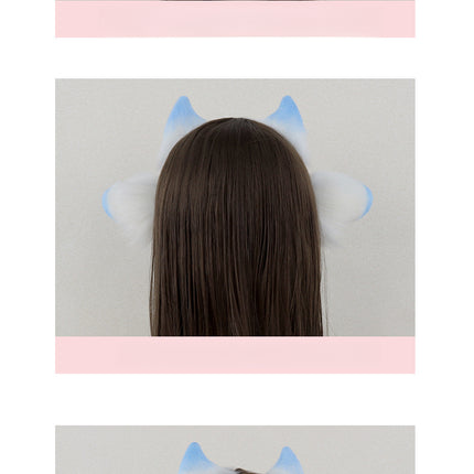 Monenjoy 　ひつじ　髪飾り　コスプレ道具　アクセサリー　イベント　カチューシャ レディース 女性 ヘアアクセサリー 髪飾り まとめ髪 羊 ひつじ 角付き 耳付き かわいい おしゃれ キュート 　GS1162 - Monenjoy