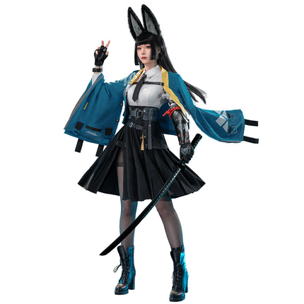Monenjoy ゼンゼロ 星見雅  　コスプレ衣装　人工革　ホロウ第六課 　金属製パーツ　耳飾り付　コスチュームGS1932