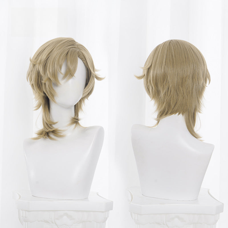 Monenjoy 崩壊スターレイル アベンチュリン ウィッグ　38cm　カツラ　コスプレ道具 博戯の砂金石 - Monenjoy