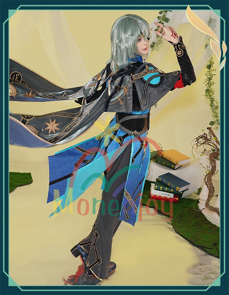 Monenjoy　崩壊スターレイル　アナイクス　コスプレ　Anaxa　豪華　アナクサゴラス　コスプレ衣装　金属製腰飾り　刺繍花紋　イベント　コスチューム　仮装　 - Monenjoy