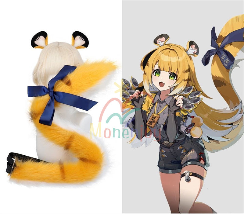 Monenjoy　ゼンレゼンレスゾーンゼロ　フーフー　耳飾り　虎尻尾　コスプレ衣装　橘福福　ロリータ風　ゼンゼロ／ZZZ　イベントGS1435