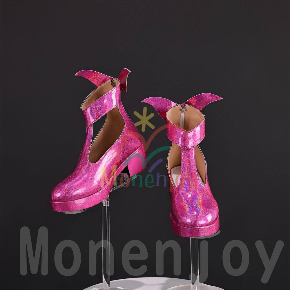 Monenjoy　名探偵プリキュア 小林 みくる 　シューズ　ブーツ　ピンク色　キュアミスティック　靴　イベント舞台対応 MONENJOY