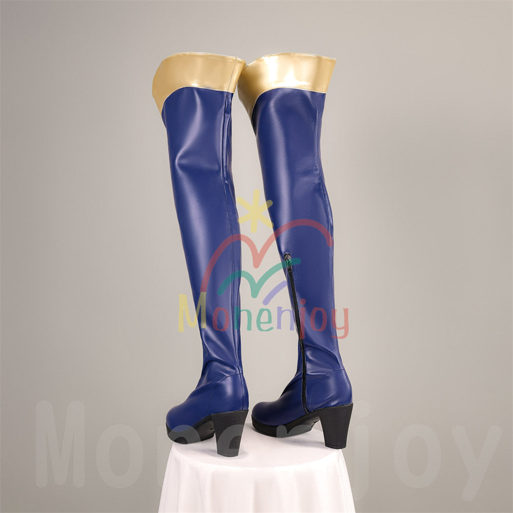 Monenjoy　この素晴らしい世界に祝福を！ アクア ロングブーツ　コスプレ道具　シューズ　靴　イベント舞台対応 MONENJOY