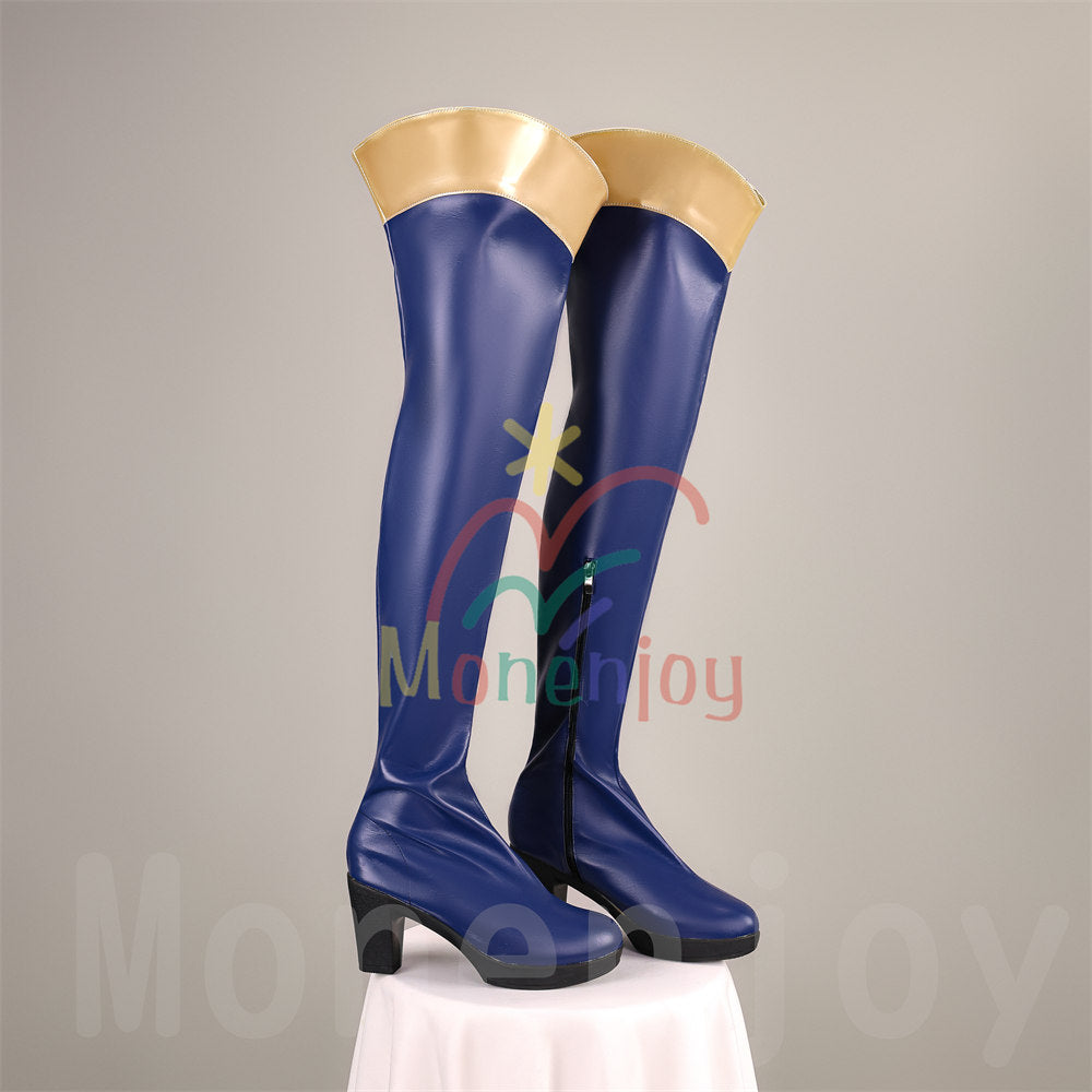 Monenjoy　この素晴らしい世界に祝福を！ アクア ロングブーツ　コスプレ道具　シューズ　靴　イベント舞台対応 MONENJOY