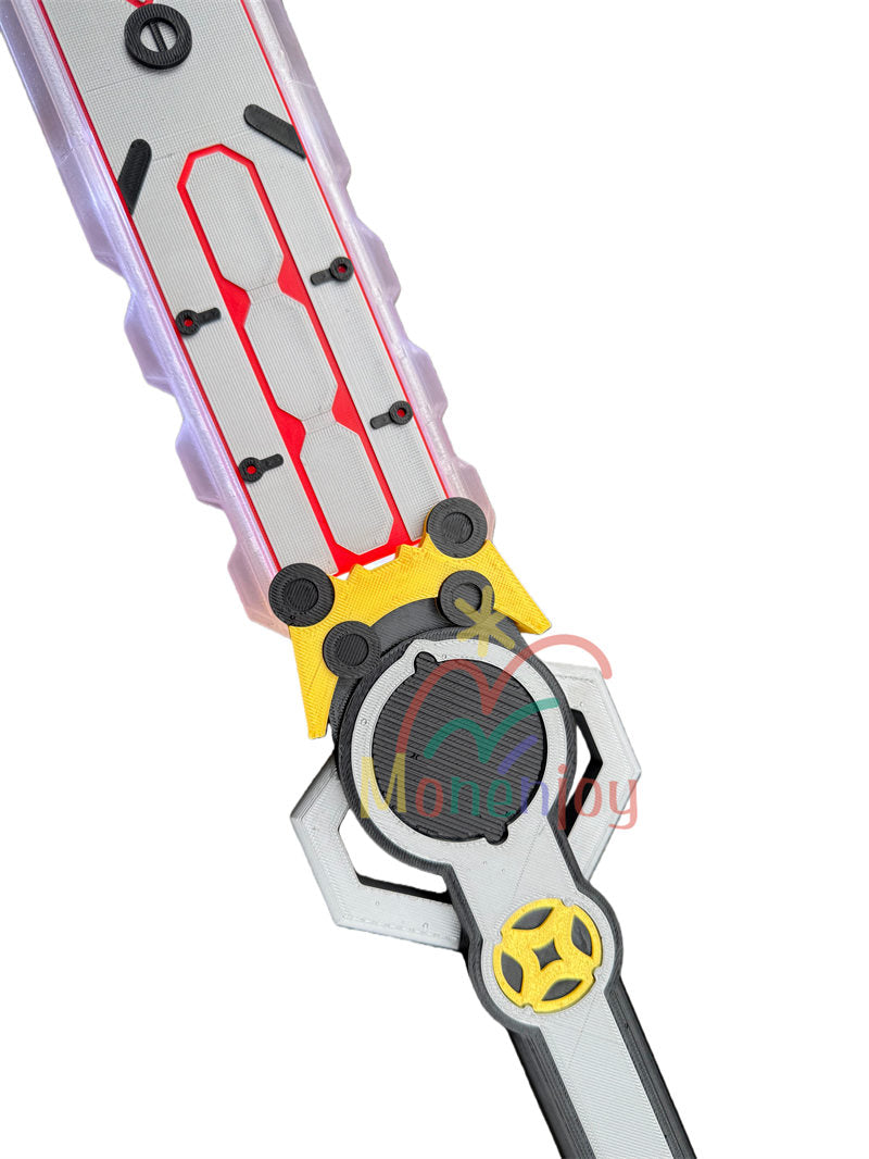 Monenjoy ゼンゼロ 葉瞬光 青溟剣　PLAプリント製 110cm　内部構造で発光カスタム可能 武器モデル　アクセサリー　武器モデル