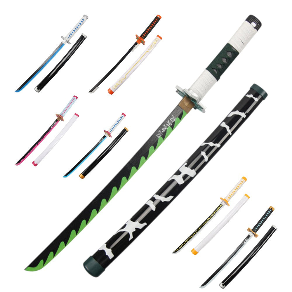 Monenjoy 鬼滅の刃 日輪刀 鬼狩り 我妻 善逸 77cm　グッズ 剣戟奇譚 竈門 和風 大正時代 子供用 コスプレ 舞台 おもちゃ 木 イベント 祭り - Monenjoy